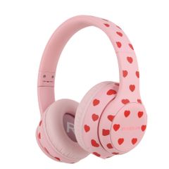 imoshion Kabellose Kinderkopfhörer LED Light - Dezibelbegrenzer - Mit AUX-Kabel - Herzchen
