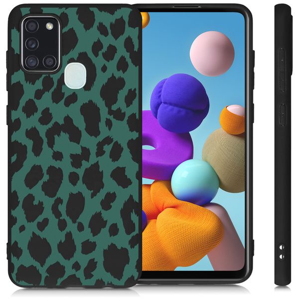 imoshion Design Hülle Samsung Galaxy A21s - Leopard - Grün / Schwarz