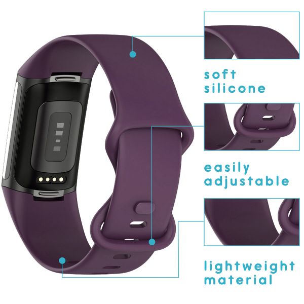 imoshion Silikonband für die Fitbit Charge 5 / Charge 6 - Größe L - Violett