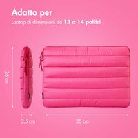 imoshion Puffer Laptop Hülle 13-14 Zoll - Laptop Sleeve - Hot Pink