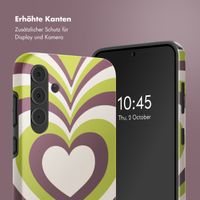 Selencia Vivid Back Cover Samsung Galaxy A55 - Double Hearts Plum Fern