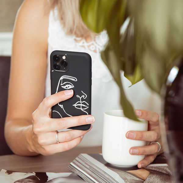 imoshion Design Hülle Huawei P30 Lite - Line Art Woman White