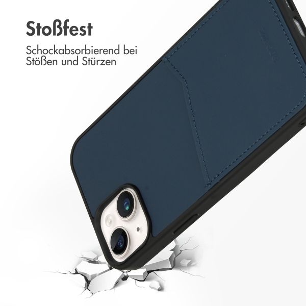 Accezz Premium Leather Card Slot Back Cover für das Apple iPhone 14 Plus - Dunkelblau