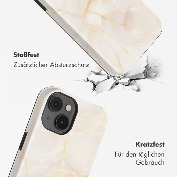 Selencia Vivid Rückabdeckung mit MagSafe Apple iPhone 14 - Golden Beige Marble