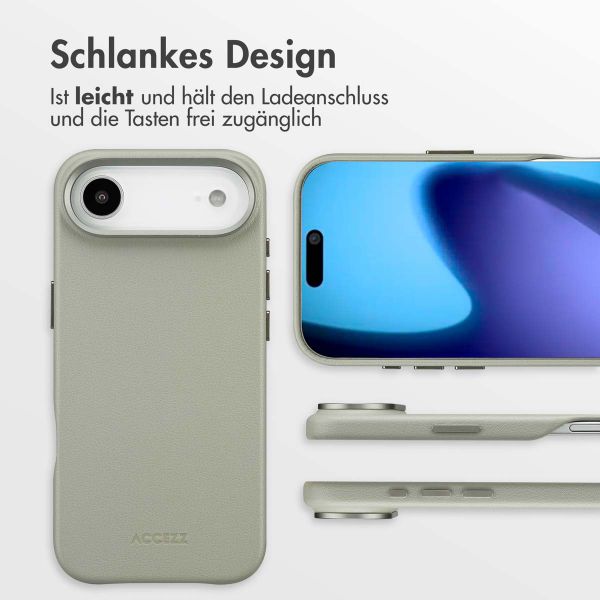 Accezz MagSafe Leather Backcover Apple iPhone Air - Light Grey