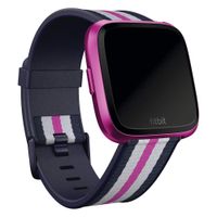 Fitbit Woven Armband für  Fitbit Versa / Versa 2 / Versa Lite - Größe S - Navy / Mulberry