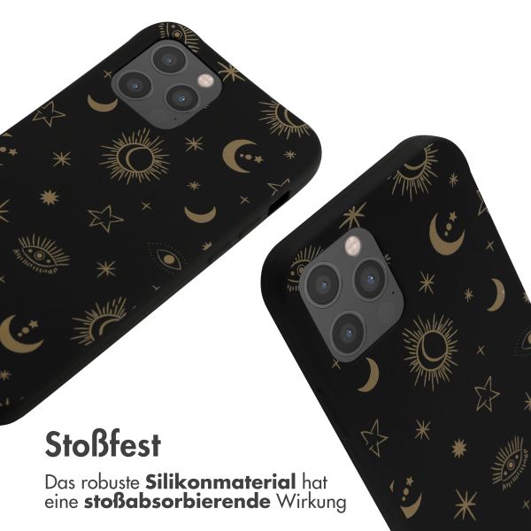 imoshion Silikonhülle design mit Band für das iPhone 12 (Pro) - Sky Black