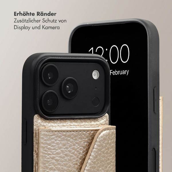 Selencia Sera HandyHülle mit Kordel und Umschlag-Kartenhalter Apple iPhone 18 Pro Max / 17 Pro Max - Champagne