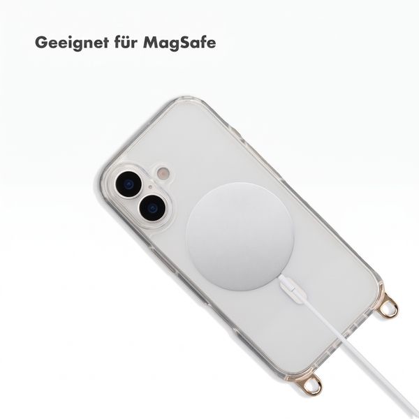 Selencia Rivièra MagSafe Backcover mit abnehmbarem Haken Apple iPhone 16 - Transparent