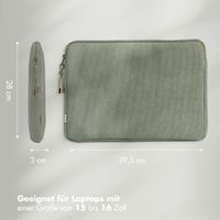 Selencia Cord Laptop Hülle 15-16 Zoll - Laptop Sleeve - Pistache Cream