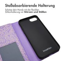 imoshion ﻿Design Klapphülle für das iPhone SE (2022 / 2020) / 8 / 7 / 6(s) - Purple White Flowers