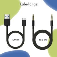 imoshion Kabellose Kinderkopfhörer Dino LED Light - Dezibelbegrenzer - Mit AUX-Kabel - Cobalt Blue / Lime