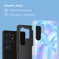 Selencia Vivid Tough Back Cover für das Samsung Galaxy S25 Ultra - Holographic Blue Dream