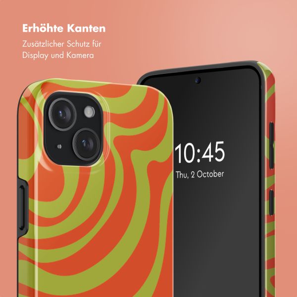 Selencia Vivid Rückabdeckung mit MagSafe Apple iPhone 15 - Wavy Swirl Orange Fern