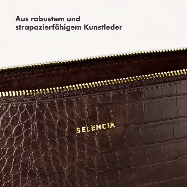 Selencia Croco Laptop Hülle 11 Zoll - Tablet / Laptop Sleeve - Choco Brown