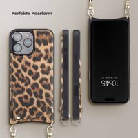 Selencia Nova Back Cover mit Kordel und Kartenhalter für das iPhone 16 Pro Max - Leopard