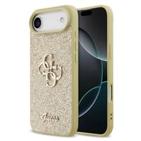 Guess 4G Metal Logo Back Cover mit Glitter Apple iPhone Air - Gold