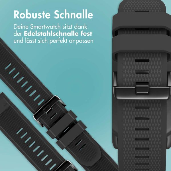 imoshion QuickFit® Silikonarmband - 22 mm Garmin Watch Anschluss - Schwarz