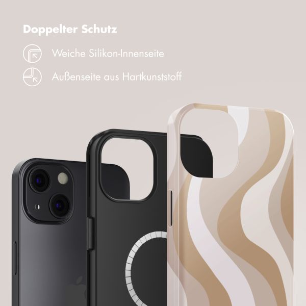 Selencia Vivid Tough Back Cover mit MagSafe für das Apple iPhone 13 - Desert Waves Beige