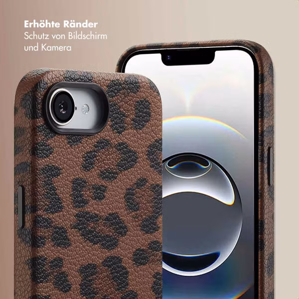 Selencia Sabi Backcover Leopardenmuster mit MagSafe Apple iPhone 16e - Mocha Brown