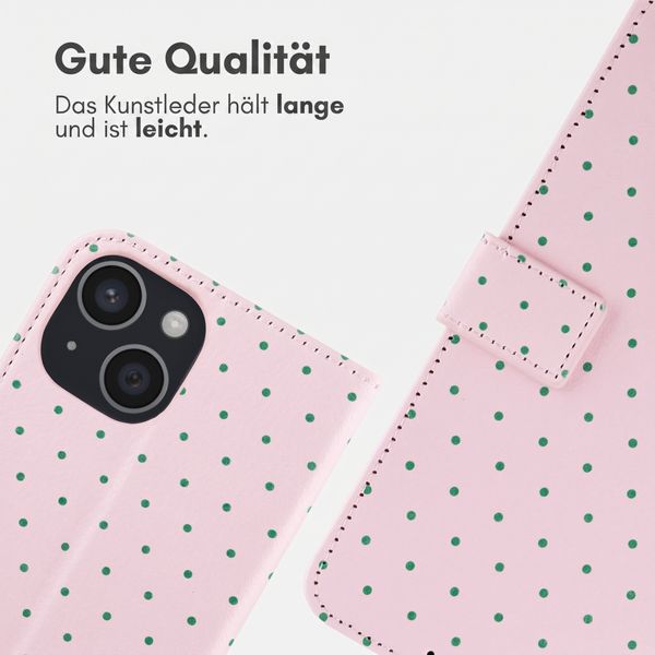 imoshion Design Klapphülle Apple iPhone 15 - Happy Dots