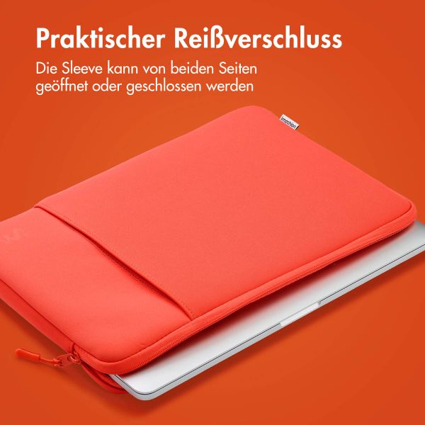 imoshion Laptop Hülle 15-16 Zoll - Laptop Sleeve mit Fach - Apricot Crush Orange