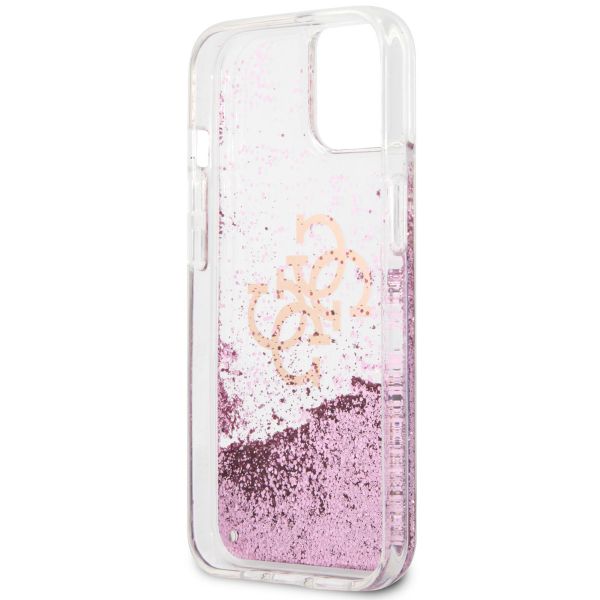 Guess 4G Logo Liquid Glitter Back Cover für das iPhone 13 - Pink