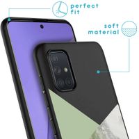 imoshion Design Hülle Samsung Galaxy A71 - Marmor - Grün / Schwarz