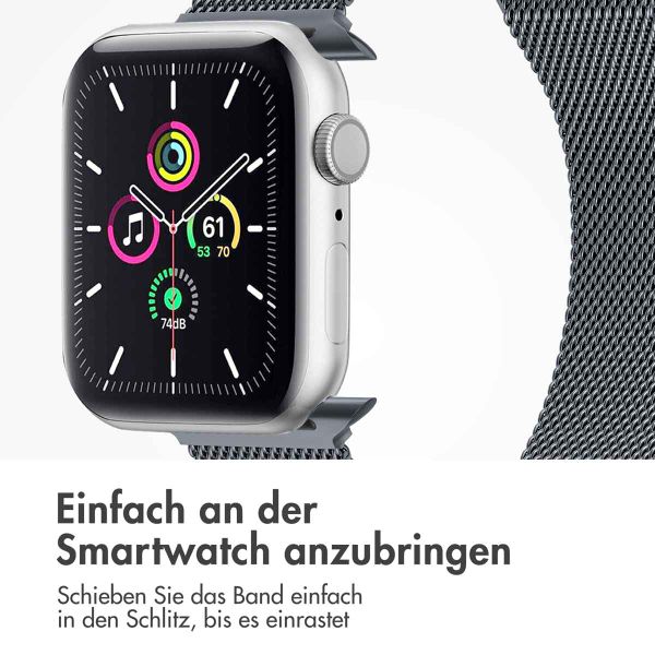 imoshion Magnetisches Milanaise Armband für das  Apple Watch Series 1 - 11 / SE / Ultra (44/45/46/49 mm) - Größe M - Dunkelgrau