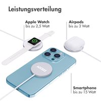 Accezz Wireless Charger USB-C | Drahtloses MagSafe- und Qi2-Ladegerät - 1 Meter - Weiß