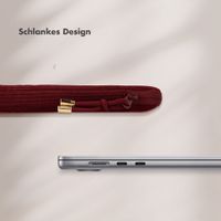Selencia Cord Laptop Hülle 15-16 Zoll - Laptop Sleeve - Deep Burgundy