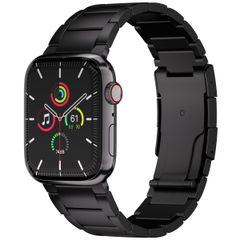 Accezz Mattes Titanstahlarmband für das  Apple Watch Series 1 t/m 9 / SE (38/40/41 mm) | Series 10 / 11 (42 mm) - Schwarz