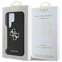 Guess 4G Metal Logo Saffiano Backcover Samsung Galaxy S25 Ultra - Schwarz
