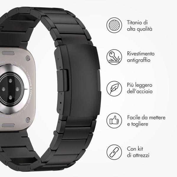 Accezz Mattes Titanstahlarmband für Apple Watch | 44/45/46/49 mm - Schwarz