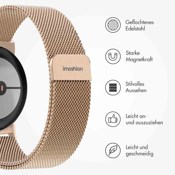 imoshion Magnetisches Milanaise Armband für Google Pixel Watch 3 / 4 (45 mm) - Rose Gold