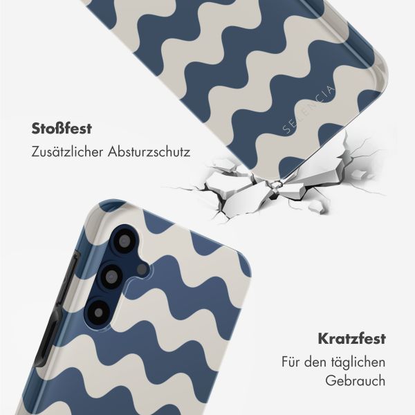 Selencia Vivid Tough Back Cover für das Samsung Galaxy A16 - Wave Vibes Classic Blue