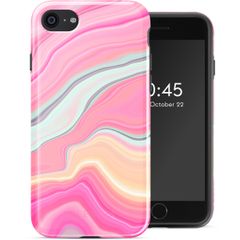 Selencia Vivid Tough Back Cover für das iPhone SE (2022 / 2020) / 8 / 7 - Pastel Lipstick Marble