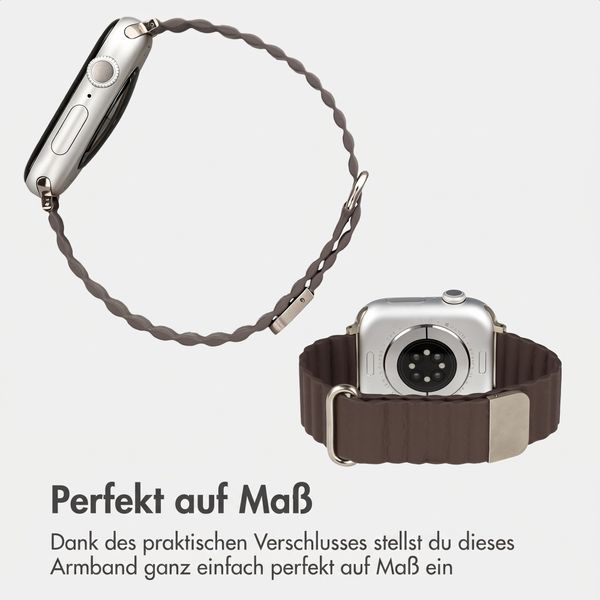 imoshion Magnetisches Kunstlederarmband für Apple Watch | 38/40/41/42 mm - Dunkelbraun