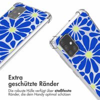 imoshion Design Hülle mit Band Samsung Galaxy A71 - Cobalt Blue Flowers Connect