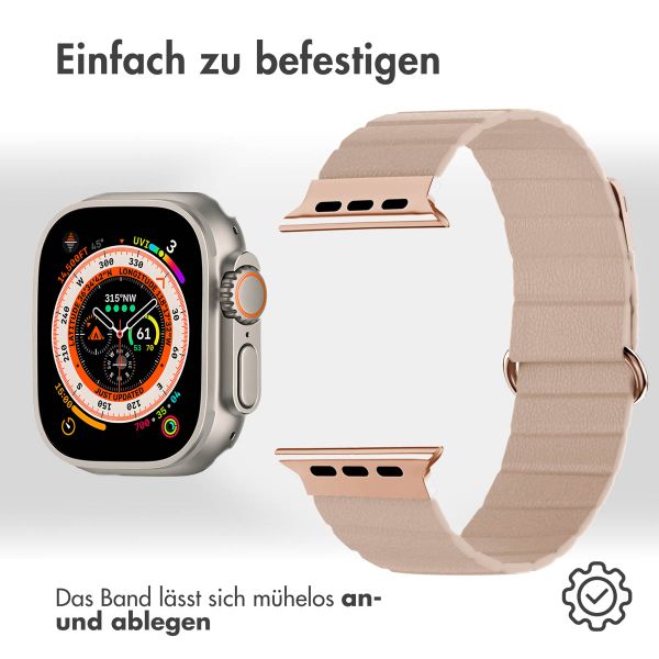 imoshion Magnetlederarmband für das Apple Watch Series 1 bis 10 / SE / Ultra (2) (44/45/46/49 mm) - Beige