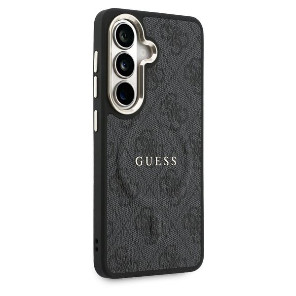 Guess 4G Leather Back Cover mit MagSafe Samsung Galaxy S26 - Gold Edge - Black