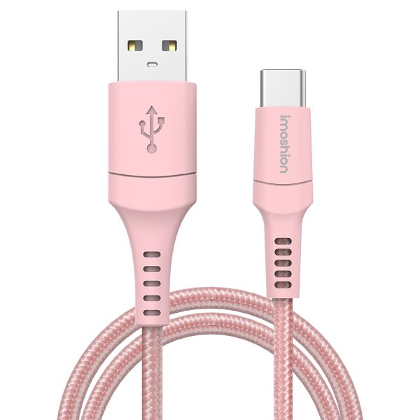 imoshion Braided USB-C-zu-USB Kabel - 2 Meter - Rosa