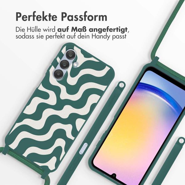 imoshion SilikonHülle design mit Band Samsung Galaxy A25 (5G) - Petrol Green Groovy