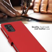 Selencia Echtleder Klapphülle Samsung Galaxy A13 (4G) - Rot