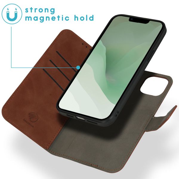 imoshion Entfernbare 2-1 luxuriöse Klapphülle für das Apple iPhone 14 Plus - Braun