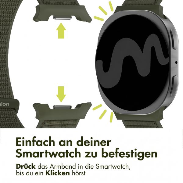 imoshion Nylonarmband für Samsung Galaxy Watch 8 (40/44mm) / Classic (46mm) - Army Green