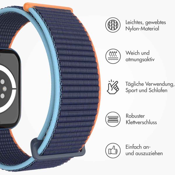 imoshion Nylon-Armband⁺ für die Apple Watch Series 1 bis 10 / SE / Ultra (2) (44/45/46/49 mm) - Dark Navy Blue