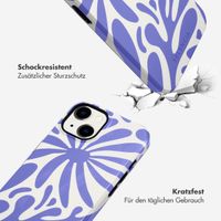 Selencia Vivid Tough Back Cover für das iPhone 14 - Modern Bloom Sapphire Blue