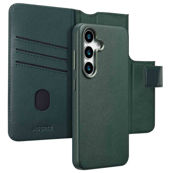 Accezz 2-in-1 Klapphülle aus Leder mit MagSafe für das Samsung Galaxy S25 - Cedar Green