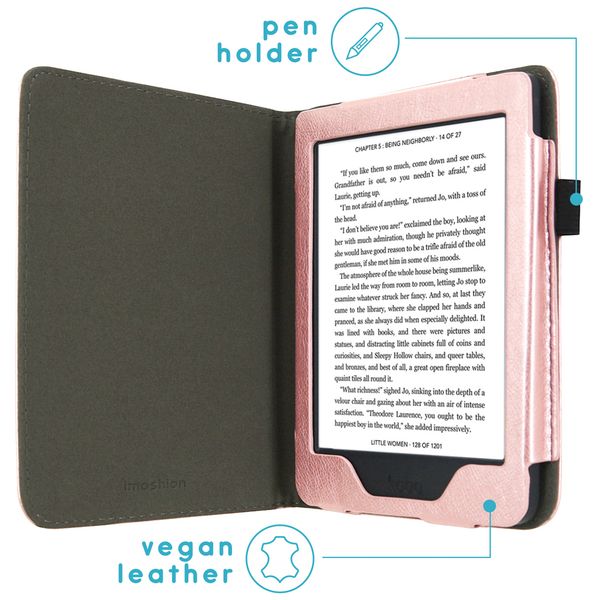 imoshion Vegan Leather Klapphülle Kobo Nia - Rosé gold